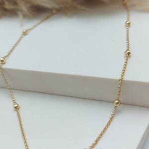 Choker elo português com bolinhas