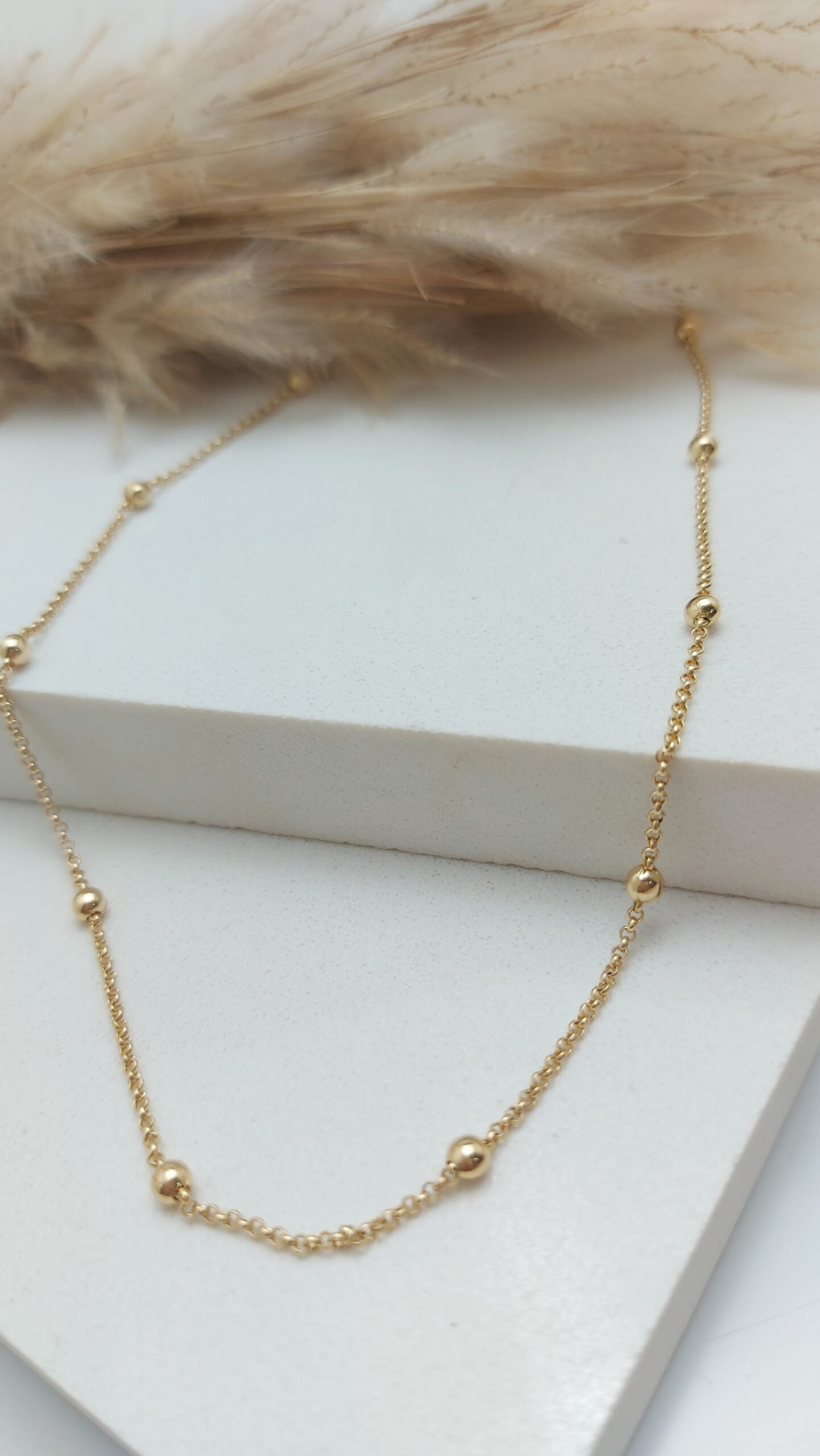 Choker elo português com bolinhas