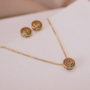 Conjunto círculo cravejado color