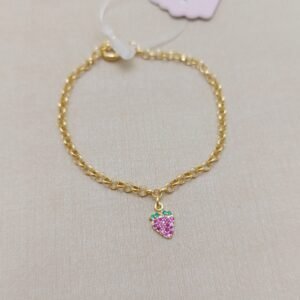 Pulseira morango cravejada