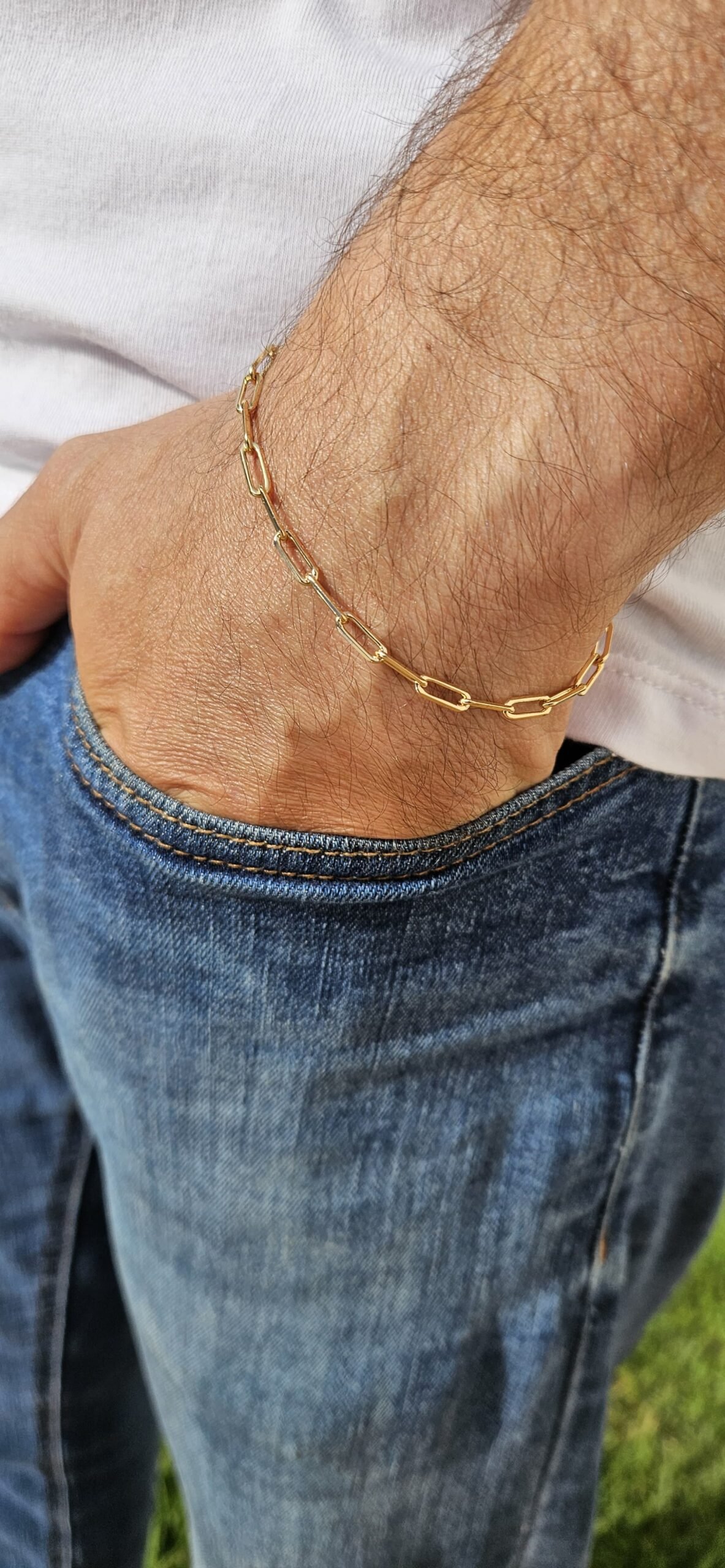 Pulseira masculina elo cartier