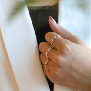 Anel Prata 925 coração e zircônia color